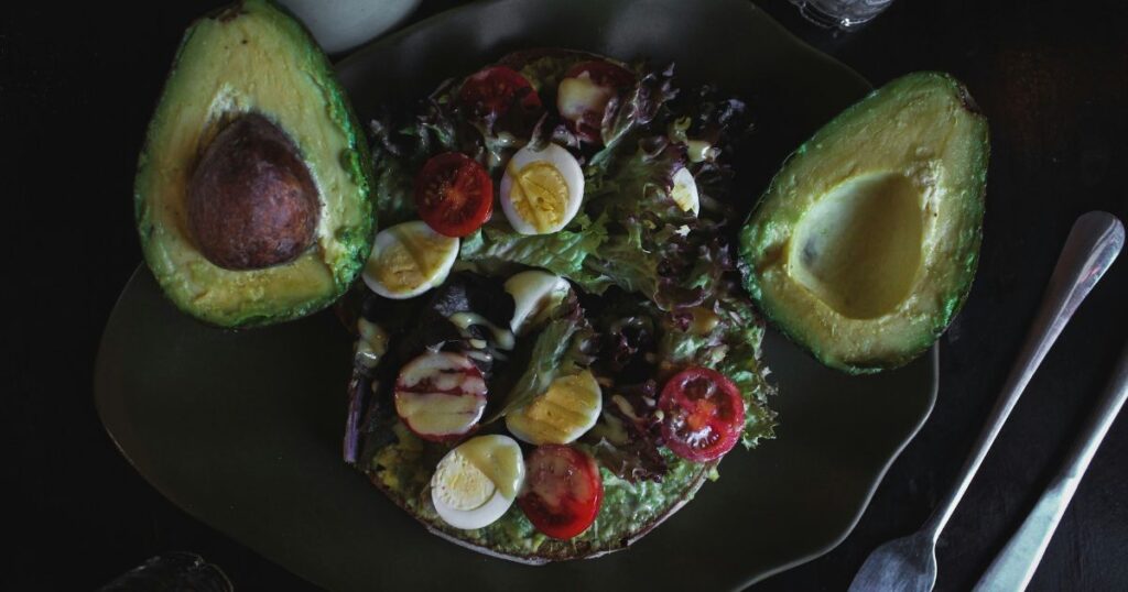 Avocado egg salad light lunch